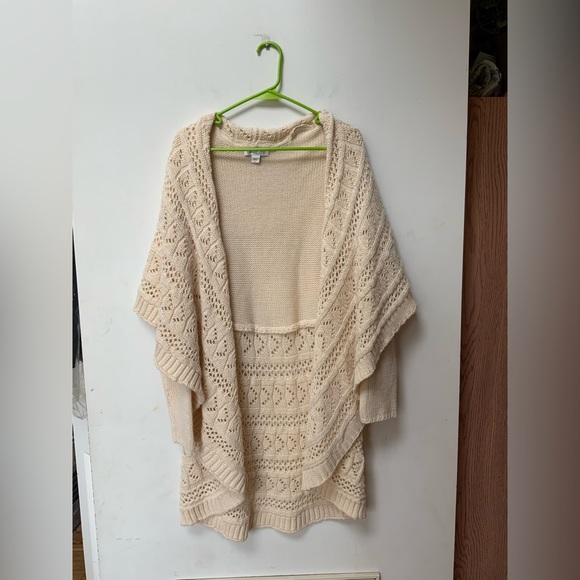 Coldwater Creek Sweaters - Coldwater Creek Cream Crochet Cardigan